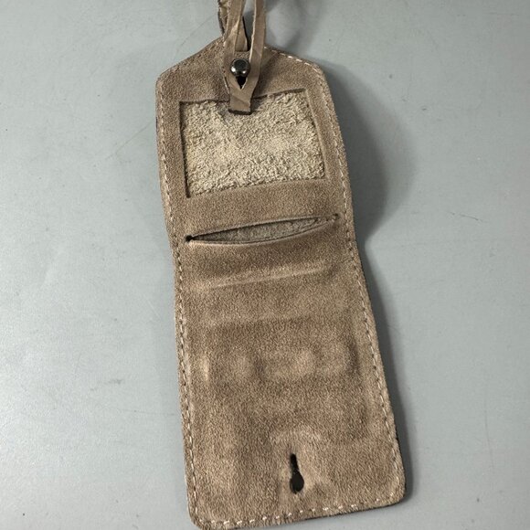 A. Bellucci Ashy Gray Croc-embossed Leather Tag - Picture 7 of 9